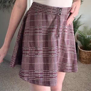 Red and White Plaid Skirt